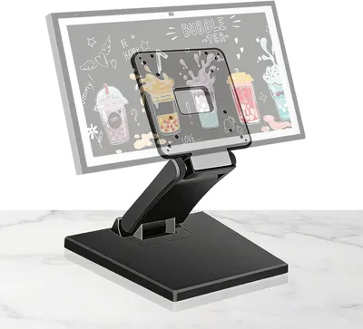 Immagine prodotto di Supporto per monitor, staffa per monitor, supporto per monitor touchscreen, standard VESA 75 x 75/100 x 100 mm, per schermi da 13-24 pollici, regolabile in inclinazione e altezza