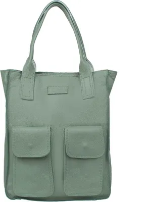 Produktbild von Vezze Wildleder-Shopper- Tasche - italienische Ledertasche - robust und wasserfest - große Hauptfach - mehrere Taschen und Griffen - Mintgrün