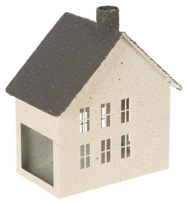 Produktbild von Dekoratives Windlicht Hausform Metall Lichtobjekt für Innen und Außen