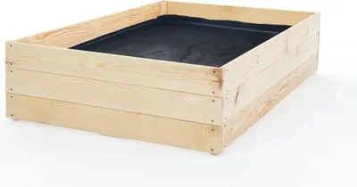 Image de Boîte de jardin potager - boîte de culture - 120x100x27 cm - bois - avec bâche de sol