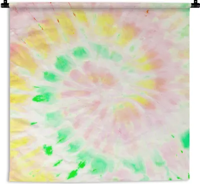 Produktbild von MuchoWow® Wandteppich Wandbehang Sommer - Krawattenfärbung - Weiß 150x150 cm Tapisserie Dekoration Wandtuch - Wohnaccessoires - Modernes