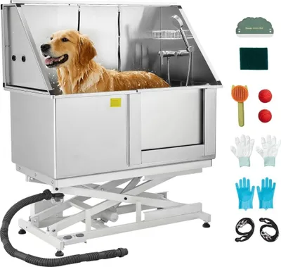 Produktbild von 127cm Elektrische Hundebadewanne mit PE-Wasserfilterplatte - Hundepflege Wanne mit rechter Tür-Optimales Zubehör für Tierpflege