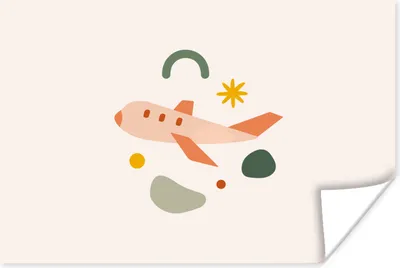 Produktbild von MuchoWow® Poster Flugzeug - Abstrakt - Orange 60x40 cm - Schlafzimmerdekoration