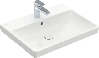 Obrázok produktu pre Umyvadlo Villeroy & Boch Avento 415860, 600 x 470 mm, obdĺžnikové, 1 otvor pre batériu uprostred, s prepadom, biela alpínska, 1 ks.