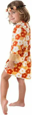 Produktbild von Verkleidung für Kinder Blomster Hippie Orange - 7-9 Jahre