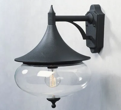 Produktbild von Konstsmide Libra Wandleuchte schwarz lackiertes Aluminium, klares Glas, Hand EU 581-750