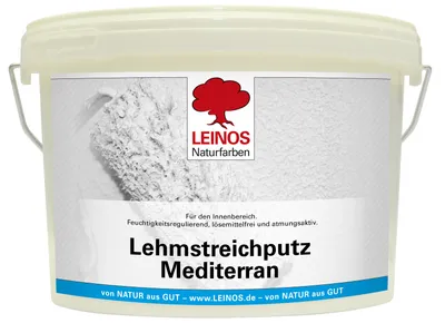 Produktbild von LEINOS Lehmstreichputz Mediterran 2,5 l für Wände innen, lösemittelfrei