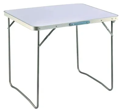 Image de Table de camping pliante en aluminium - 80 x 60 x 69 cm - Rectangulaire - Pour 4 personnes - Pliable et transportable, idéale pour le camping et le balcon - Blanche