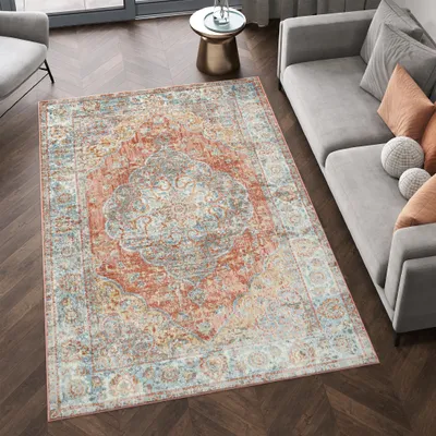 Produktbild von Tapiso Teppich RETRO Modern Used Effekt Braun Wohnzimmer 160 x 220 cm