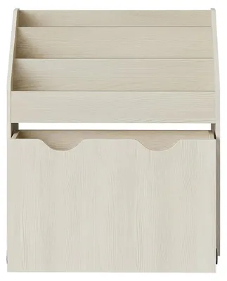 Produktbild von Kinderregal mit 3 Ebenen und Aufbewahrungsbox auf Rollen | Weiß | 62,5 x 29,5 x 70,2 cm