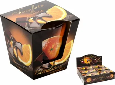 Immagine prodotto di Candela in vetro al profumo di CIOCCOLATO e ARANCIA 115g