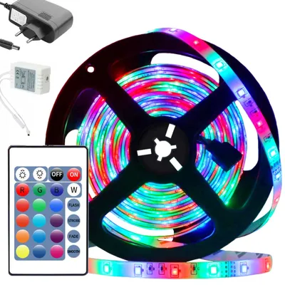Produktbild von Verk 12258: RGB-LED-Streifen, 3528, 5 Meter, mit Fernbedienung