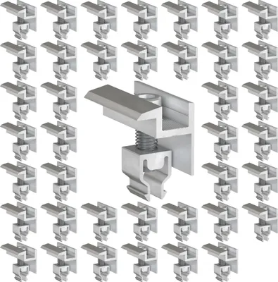 Produktbild von 40x Endklemme Klickfix silber 30-40mm Solarmodul Halterung Modulklemme Solar Modul Klemme Befestigung Halterung PV Montage Panel Aluminium Profil