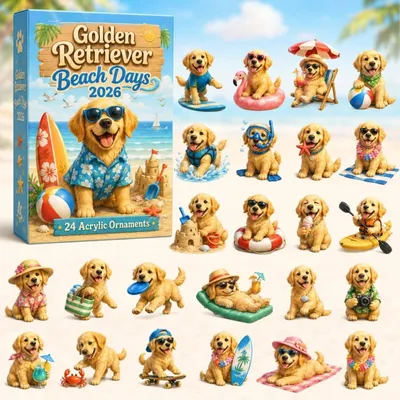 Produktbild von 2026 Retriever Adventskalender 3D Mini Weihnachts-Countdown 24 Tage Gold