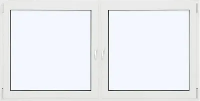 Produktbild von ARON Ternum Aluminiumfenster RAL 9016 verkehrsweiß 2 Flügelig (Dreh-Kipp/Dreh-Kipp) mit festem Pfosten 1100x1100 mm