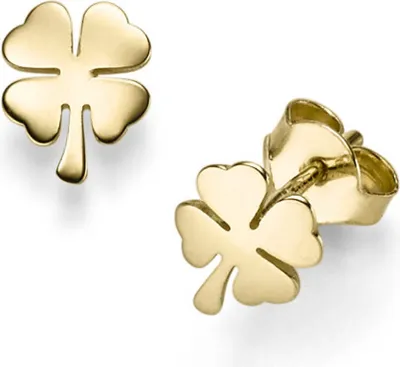 Produktbild von Ohrringe Ohrstecker 7,5mm Kleeblatt Glückssymbol aus 585 Gold Gelbgold