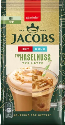 Produktbild von JACOBS Löskaffee TYP HASELNUSS LATTE Hot Cold 12 x 340 g Beutel Instantkaffee