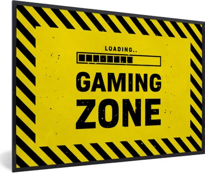 Produktbild von MuchoWow® Gerahmtes Poster Spiele - Zitate - Controller - Spielzone - Spiel 30x20 cm - Poster mit Schwarzem Bilderrahmen Wandposter Rahmen Foto Bilder - Kunstdruck - Bild-Poster