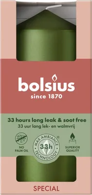 Produktbild von Bolsius Stumpenkerze metallic grün 12 cm Ø 5,8 cm