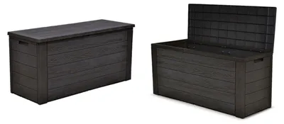 Produktbild von 2x Gartenkissenbox Holzoptik Gartentruhe Auflagenbox Kissenbox Aufbewahrungsbox