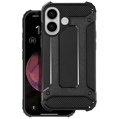 Produktbild von Avizar, Hybrid-Hülle für iPhone 16 Verstärkte Ecken, 1.8m Fallschutz, Schwarz