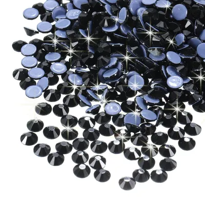 1440 Strasssteine zum Aufbügeln, 3,2 mm, schwarz, Glas