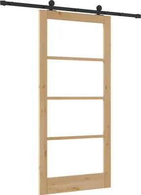 Produktbild von vidaXL Schiebetür ORKDAL 93 x 202 cm Massivholz Kiefer und Glas