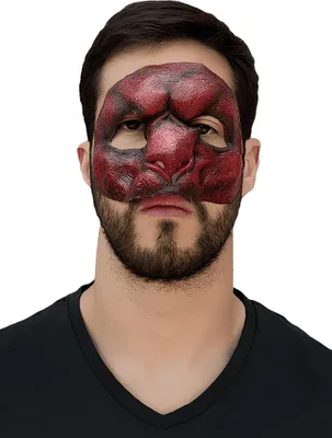 Produktbild von Roter Dämon Teilmaske zum Ankleben