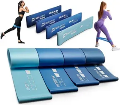 Produktbild von Hop-Sport Fitnessbänder Widerstandsbänder aus Latex – Resistance Bands mit vier verschiedenen Widerstandsstufen