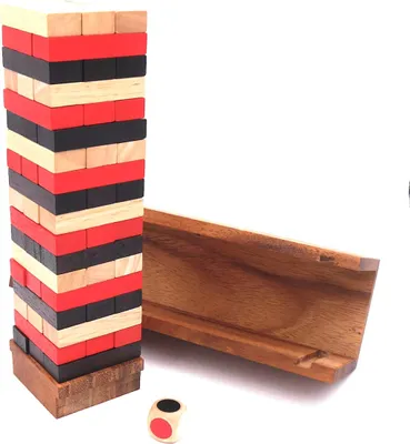 Produktbild von Wackelturm - dreifarbiges Stapelspiel aus Holz