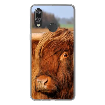 Produktbild von MuchoWow® Handyhülle Schutzhülle Hülle für Huawei P20 Lite (2020) Schottischer Highlander - Gras - Baum Silikon Softcase Handy Hülle - Kartenhalter