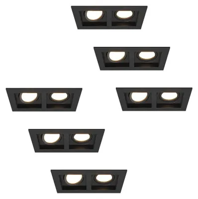 Image de HOFTRONIC - Lot de 6 Spots LED encastrables 8W 4000K IP20 Noir