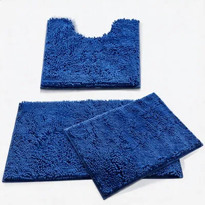 Immagine prodotto di Tappetini da bagno, 50x80 cm, blu, assorbenti, antiscivolo, per il bagno