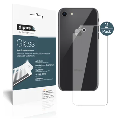 Obrázek produktu pro 2x ochranná fólie pro Apple iPhone SE (2020) zadní kryt - anti-shock 9H fólie dipos Glass plastové sklo