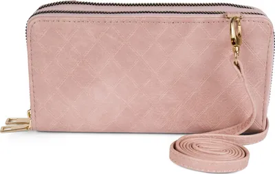 Produktbild von styleBREAKER Damen 2 in 1 Mini Bag Umhängetasche mit Rauten Prägung, Geldbörse, Handytasche, Schultertasche 02012379