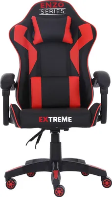Produktbild von Gaming-Stuhl Enzo, rot, 77x60x25 cm, 120 kg, höhenverstellbar, drehbar, gepolstert