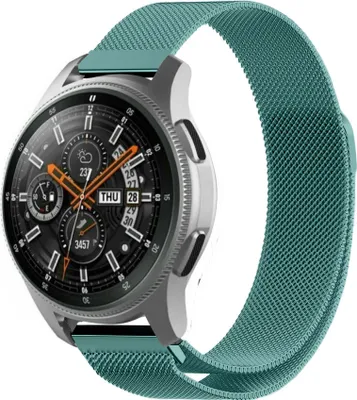 Produktbild von Strap-it Milanese Armband - Kompatibel mit Samsung Galaxy Watch Armband 46mm Edelstahl Armband mit Magnetverschluss - Ersatzarmband - Hochwertiges Material - für Smartwatch 22mm Armband Grün