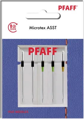 Produktbild von Pfaff Nähmaschinennadeln Microtex Sortiment Stärke 60/70/80 (5 Stück)