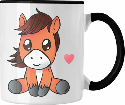 Produktbild von Pferd Tasse Lustig Reiterin Geschenk Pferde Geschenke Mädchen Pferdeliebhaber (Schwarz)