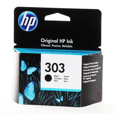 Obrázek produktu pro HP Černá originální inkoustová kazeta 303, Standardní, Černá, Inkoust na pigmentové bázi, 1 kusů, 200 str., Balení po jednom