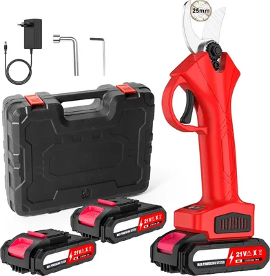 Obrázek produktu pro Nůžky na stromy, bezkartáčový motor, ergonomická rukojeť, červená sada