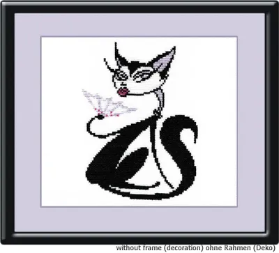 Obrázek produktu pro Sada křížkového vyšívání "Glamour cat V", počítaný vzor, 25x25cm