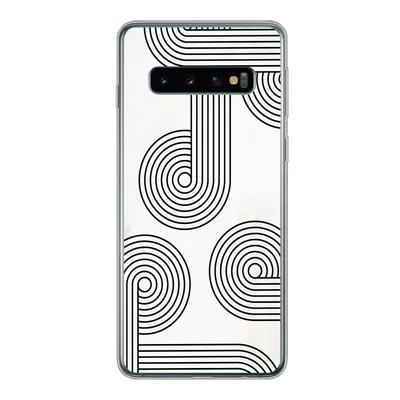 Produktbild von MuchoWow® Handyhülle Schutzhülle Hülle für Samsung Galaxy S10 Abstrakt - Schwarz - Weiß - Kreis Silikon Softcase Handy Hülle - Handytasche