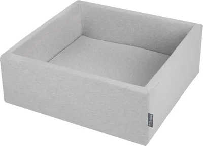 Obrázek produktu pro KiddyMoon kuličkový bazén s barevnými koulemi ? 7cm pro děti čtvercový, světle šedý, 90x30cm/bez míčků
