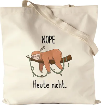 Produktbild von Heute Nicht Jutebeutel Stoffbeutel Canvas Faultier Lustig Spruch Ironie Unhöflich Faul Büro-Kollegen Geschenk