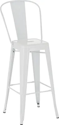 Produktbild von CLP Barhocker Aiden aus Metall mit Fußstütze weiß