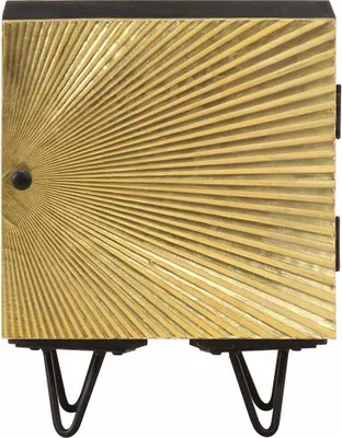 Obrázek produktu pro vidaXL Noční stolek s mosazným čelem 40x30x50 cm Masivní dřevo Mango