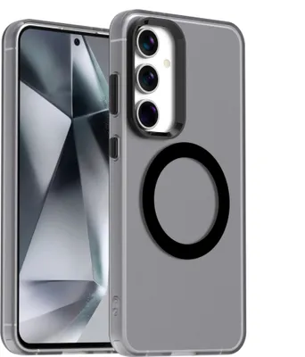 Image de Etui pour Samsung Galaxy S23 FE, compatible avec MagSafe, étui fin semi-transparent mat anti-choc Noir