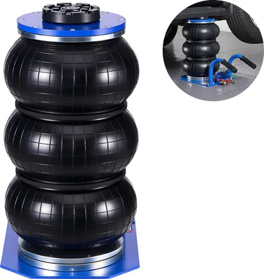 Zdjęcie produktu dla SucceBuy podnośnik pneumatyczny 3 t z 6 stalowymi rurami, krótkim uchwytem i potrójnymi workami, maks. wysokość podnoszenia 45 cm, szybkie podnoszenie, podnośnik pneumatyczny do samochodów osobowych, SUV-ów, pickupów i warsztatów