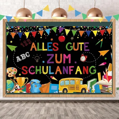 Produktbild von Einschulung Banner Deko 2026 Alles Gute Zum Kinder 180 x 110cm Schwarz